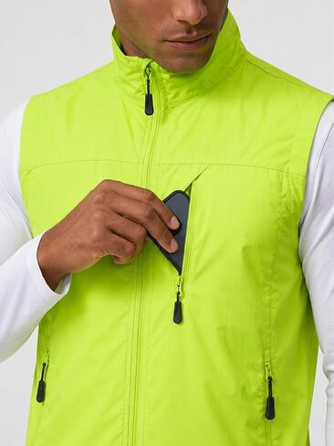 Men's Lightweight Vest Zip Up Sleeveless Jacket Windproof Softshell Outdoor Work Vest with Pockets in Saudi Arabia