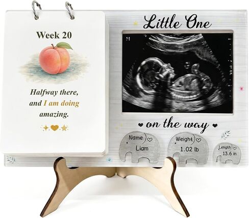 Sonogram Picture Frame - Weekly Fruit and Vegs Pregnancy Milestone, Pregnancy Tracker For Bump Growth, First Ultrasound Picture Frame, Pregnancy Gifts For Expecting Parents in Kuwait