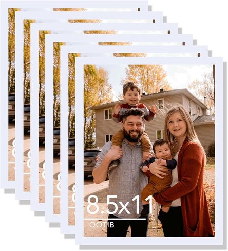 2 Packs 8.5x11 Picture Frame White, Engineered Wood 8.5 x 11 Photo Frame, 8.5 by 11 Picture Poster Frame for Wall Hanging and Tabletop Set of 2, White in Saudi Arabia