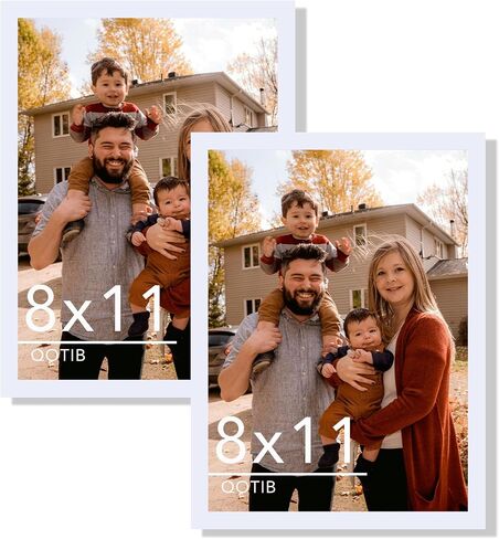 2 Packs 8.5x11 Picture Frame White, Engineered Wood 8.5 x 11 Photo Frame, 8.5 by 11 Picture Poster Frame for Wall Hanging and Tabletop Set of 2, White in Saudi Arabia