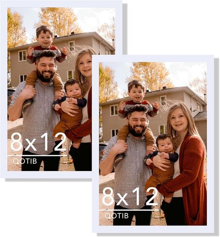 2 Packs 8.5x11 Picture Frame White, Engineered Wood 8.5 x 11 Photo Frame, 8.5 by 11 Picture Poster Frame for Wall Hanging and Tabletop Set of 2, White in Saudi Arabia