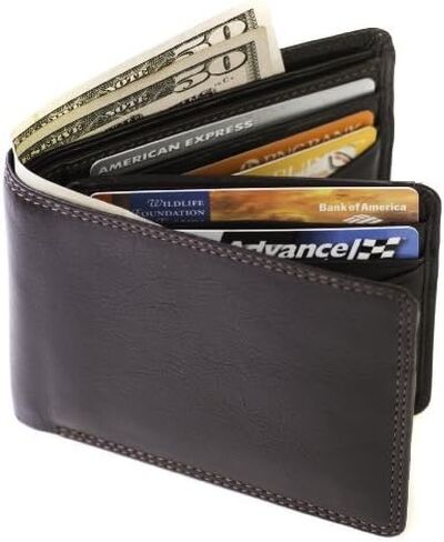 Visconti Heritage 17 Bifold Mens Soft Leather ID Card Case Wallet Brown in Saudi Arabia