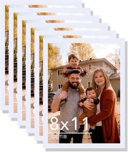 2 Packs 8.5x11 Picture Frame White, Engineered Wood 8.5 x 11 Photo Frame, 8.5 by 11 Picture Poster Frame for Wall Hanging and Tabletop Set of 2, White in Saudi Arabia
