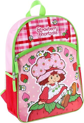 Fast Forward Strawberry Shortcake 16" Backpack Bottom Half Moon with 1 Front Pocket in Kuwait