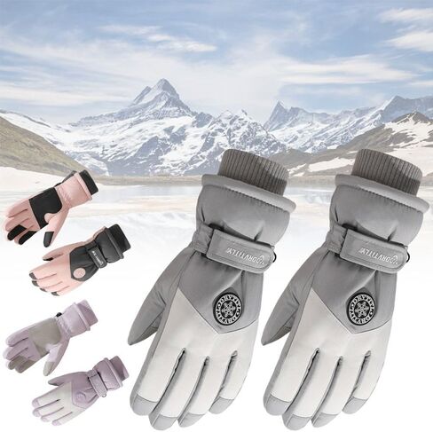 Unisex Thermal Snow Gloves with Touchscreen – Waterproof Windproof Ski Gloves for Snowboarding & Motorcycling, Adjustable Wrist Design in Kuwait