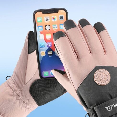 Unisex Thermal Snow Gloves with Touchscreen – Waterproof Windproof Ski Gloves for Snowboarding & Motorcycling, Adjustable Wrist Design in Kuwait