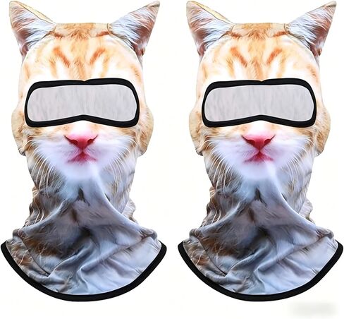 3D Cat Ski Balaclava Sheisty Face Mask with Ears Animal Ski Mask for Music Festivals Raves Party Cycling Outdoor Activities in Kuwait