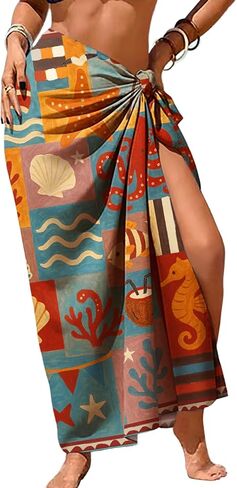JINKESI Swimsuit Coverup for Women Beach Sarong Wrap Long Bikini Coverup in Saudi Arabia