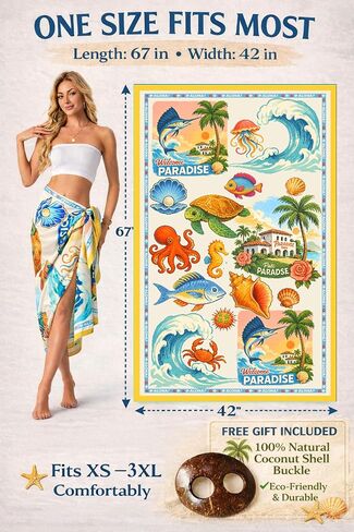 JINKESI Swimsuit Coverup for Women Beach Sarong Wrap Long Bikini Coverup in Saudi Arabia
