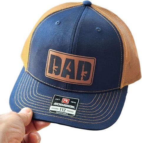 Dad Gun Hat, Navy Blue Trucker Hat for Dads, Richardson 112 Cap, Snapback Adjustable in Kuwait