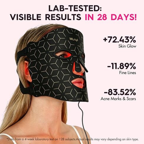 Red Light Therapy Mask for Face, 7-in-1 LED Face Mask Light Therapy with 432 LEDs & 850nm NIR, 3600mAh Rechargeable, Adjustable Brightness, Timer, Full Face Coverage for Flawless Glowing Skin in Saudi Arabia