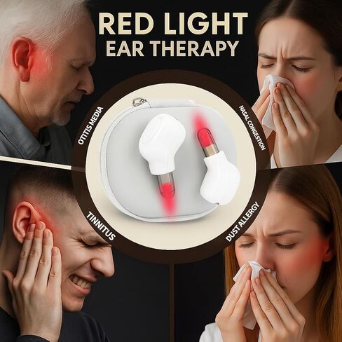 2026 Upgraded Red Light Therapy for Ears & Nose – 650nm LED Ear & Sinus Wellness Device, Hands-Free, Lightweight & Portable for Home, Work & Travel (White) in Saudi Arabia