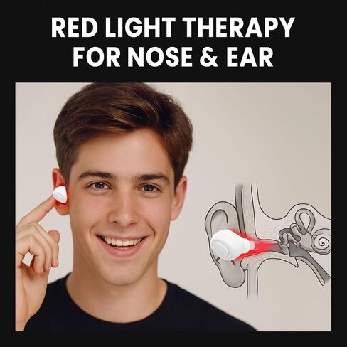 2026 Upgraded Red Light Therapy for Ears & Nose – 650nm LED Ear & Sinus Wellness Device, Hands-Free, Lightweight & Portable for Home, Work & Travel (White) in Saudi Arabia