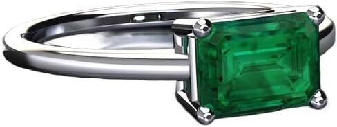 Certified Emerald Cut Emerald Ring Natural Panna Sterling Silver Ring Handmade Astrology Gemstone Gift Jewelry in Kuwait