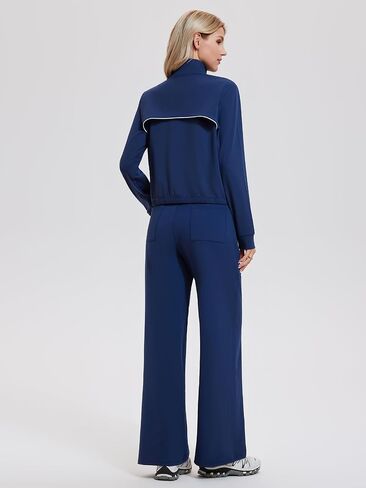 Airfree Women's 2 Piece Outfits Tracksuit Zip Up Long Sleeve Sweatshirt Wide Leg Sweatpant Matching Sets Lounge Set 2026 in Saudi Arabia
