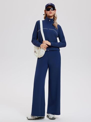 Airfree Women's 2 Piece Outfits Tracksuit Zip Up Long Sleeve Sweatshirt Wide Leg Sweatpant Matching Sets Lounge Set 2026 in Saudi Arabia