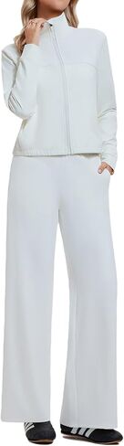 Airfree Women's 2 Piece Outfits Tracksuit Zip Up Long Sleeve Sweatshirt Wide Leg Sweatpant Matching Sets Lounge Set 2026 in Saudi Arabia