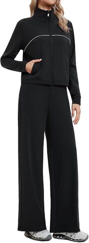 Airfree Women's 2 Piece Outfits Tracksuit Zip Up Long Sleeve Sweatshirt Wide Leg Sweatpant Matching Sets Lounge Set 2026 in Saudi Arabia