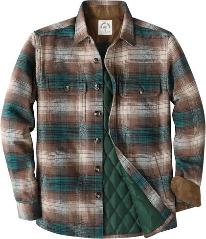 Dubinik® قميص رجالي من الفلانيل للرجال، سترة خفيفة الوزن، معطف كاجوال منقوش مع بطانة دافئة، زر بأكمام طويلة in Kuwait
