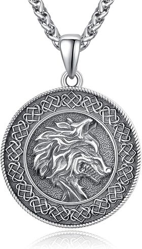 Norse Viking Necklace with Rolo Chains for Men Women Vintage Amulet Jewelry Gift in Saudi Arabia