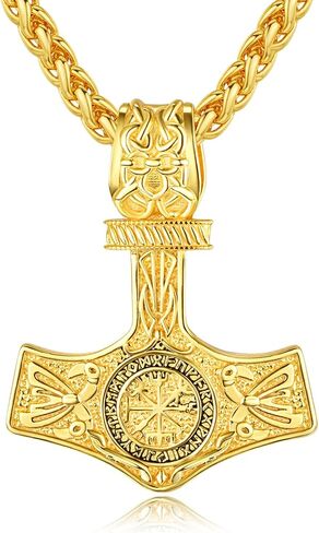 Norse Viking Necklace with Rolo Chains for Men Women Vintage Amulet Jewelry Gift in Saudi Arabia