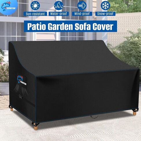 SIRUITON 2-Seat Garden Patio Sofa/Loveseat/Bench Cover 51.6" L x 27" W x 35" H,Heavy Duty 300D Oxford Waterproof Outdoor Sofa Cover,Lawn Patio Furniture Covers in Saudi Arabia