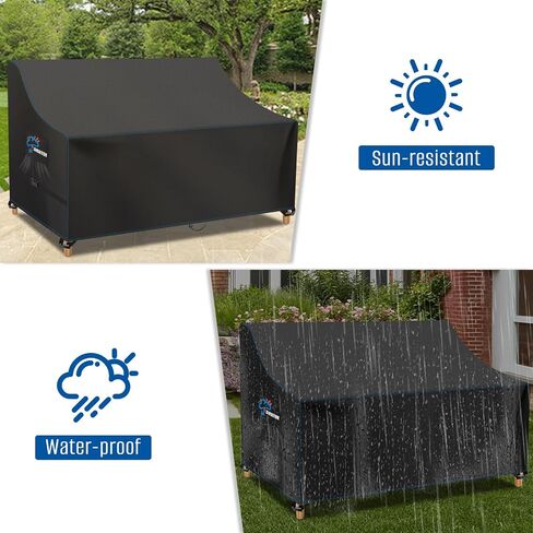 SIRUITON 2-Seat Garden Patio Sofa/Loveseat/Bench Cover 51.6" L x 27" W x 35" H,Heavy Duty 300D Oxford Waterproof Outdoor Sofa Cover,Lawn Patio Furniture Covers in Saudi Arabia