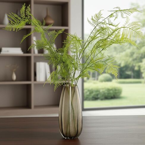 3Pcs Artificial Radix Asparagi Fern Bush Branches 38.6" Long Stems Plastic Realistic Green Faux Asparagus Fern Fake Plant Greenery Stems Plants for Indoor Outdoor Home Office Wedding Decor in Kuwait