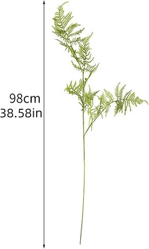 3Pcs Artificial Radix Asparagi Fern Bush Branches 38.6" Long Stems Plastic Realistic Green Faux Asparagus Fern Fake Plant Greenery Stems Plants for Indoor Outdoor Home Office Wedding Decor in Kuwait