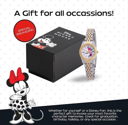 Minnie Mouse Watch for Women, Stylish Minnie Mouse Watches for Women, Elegant 's Watch, Perfect Watches, Classic, Silver Stainless Steel Strap in Kuwait