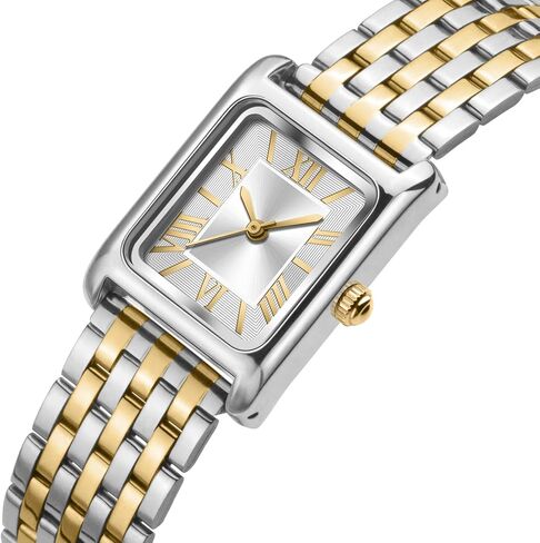 Asan Ge Watches for Women Vintage Bracelet Roman Dial Japanese Movement Rectangular Case Watch 3ATM Waterproof Self-Adjust Watch Size Without Tools in Saudi Arabia
