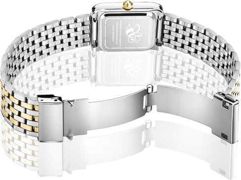 Asan Ge Watches for Women Vintage Bracelet Roman Dial Japanese Movement Rectangular Case Watch 3ATM Waterproof Self-Adjust Watch Size Without Tools in Saudi Arabia