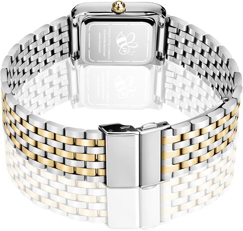 Asan Ge Watches for Women Vintage Bracelet Roman Dial Japanese Movement Rectangular Case Watch 3ATM Waterproof Self-Adjust Watch Size Without Tools in Saudi Arabia