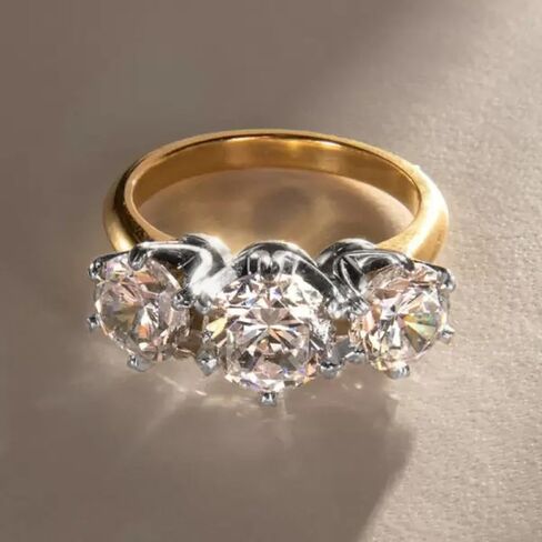 Luxury Round Cubic Zirconia Wedding Band Ring for Women Two-tone Style Finger Jewelry in Kuwait