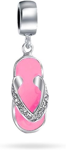 Bling Jewelry Tropical Vacation Lounge Chair Cocktail Drink Bird Parrot Swimmer Goggles Sunglasses Flip Flop Sandal Pineapple Beach Palm Tree Charm Bead .925 Sterling Silver Fits European Bracelet in Kuwait