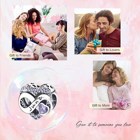 Birthstone Charm, Infinity Heart Charm Bead with CZ, Forever, for Anniversary Birthday Mothers Valentines Day Christmas Graduation, for Yourself Family Mom Friend Girlfriend Sister Grandma in Saudi Arabia