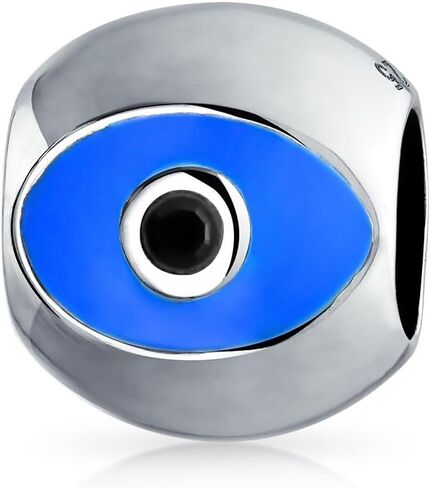 Bling Jewelry .925 Sterling Silver Spiritual Lucky Blue Evil Eye Spacer Bead Charm For Women Teen for Bracelet in Kuwait