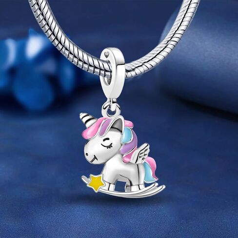 1pc 925 Silver Fashionable Luminous unicorn Beads Charms Fit DIY Jewelry Matching And Daily Outfit Decoration Gift For Women in Kuwait