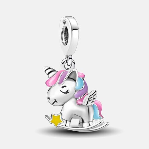 1pc 925 Silver Fashionable Luminous unicorn Beads Charms Fit DIY Jewelry Matching And Daily Outfit Decoration Gift For Women in Kuwait