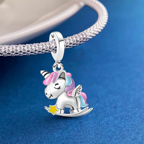 1pc 925 Silver Fashionable Luminous unicorn Beads Charms Fit DIY Jewelry Matching And Daily Outfit Decoration Gift For Women in Kuwait