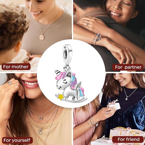1pc 925 Silver Fashionable Luminous unicorn Beads Charms Fit DIY Jewelry Matching And Daily Outfit Decoration Gift For Women in Kuwait