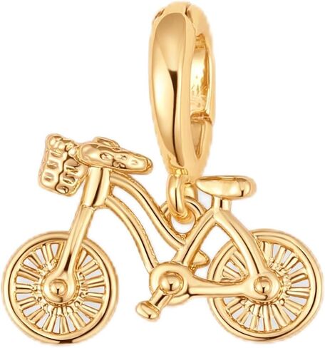 Brook & York Effie Bicycle Charm – Gold Hobby Jewelry Charm - Charms for Charm Jewelry - Gifts for Mom in Saudi Arabia