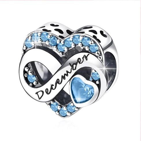 Birthstone Charm, Infinity Heart Charm Bead with CZ, Forever, for Anniversary Birthday Mothers Valentines Day Christmas Graduation, for Yourself Family Mom Friend Girlfriend Sister Grandma in Saudi Arabia
