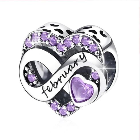 Birthstone Charm, Infinity Heart Charm Bead with CZ, Forever, for Anniversary Birthday Mothers Valentines Day Christmas Graduation, for Yourself Family Mom Friend Girlfriend Sister Grandma in Saudi Arabia