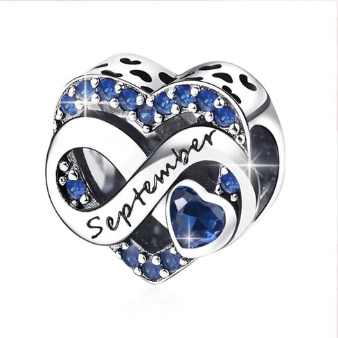 Birthstone Charm, Infinity Heart Charm Bead with CZ, Forever, for Anniversary Birthday Mothers Valentines Day Christmas Graduation, for Yourself Family Mom Friend Girlfriend Sister Grandma in Saudi Arabia