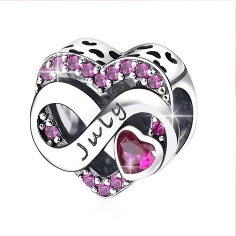 Birthstone Charm, Infinity Heart Charm Bead with CZ, Forever, for Anniversary Birthday Mothers Valentines Day Christmas Graduation, for Yourself Family Mom Friend Girlfriend Sister Grandma in Saudi Arabia