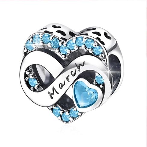 Birthstone Charm, Infinity Heart Charm Bead with CZ, Forever, for Anniversary Birthday Mothers Valentines Day Christmas Graduation, for Yourself Family Mom Friend Girlfriend Sister Grandma in Saudi Arabia
