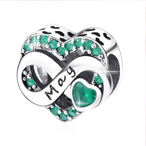 Birthstone Charm, Infinity Heart Charm Bead with CZ, Forever, for Anniversary Birthday Mothers Valentines Day Christmas Graduation, for Yourself Family Mom Friend Girlfriend Sister Grandma in Saudi Arabia
