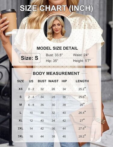 Blooming Jelly Womens Dressy Business Casual Blouses Polka Dots Short Sleeve Shirts Ruffle Pleated 2026 Tops in Kuwait