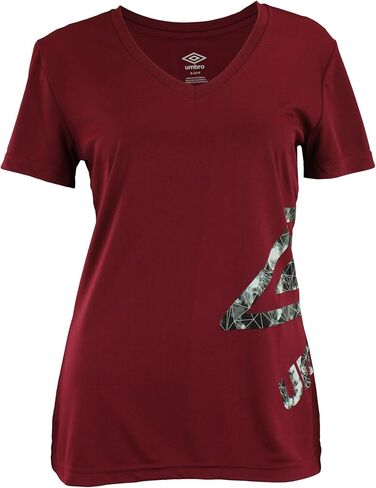 Umbro Ladies Cloud Geo Logo Climate Ss Tee Maroon Size L in Kuwait